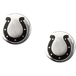 Stainless Steel Indianapolis Colts Logo Stud Earrings