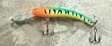 Jlvlures JLV Lures Raptor Minnow Freshwater Diver Chili Pepper Tiger : Walleye Sauger Pike Bass Steelhead Crankbait Deep Troll Tantalizing Curve Body Wobble Kicking Rattle Rattling Trolling Casting Cast Treble Bronze Hook Darting Structure Fishing Gravel Bottom Rock Stump