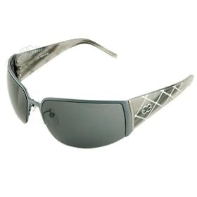 ESCADA SES 594 SUNGLASSES K33X GRAY HORN and SILVER NEW