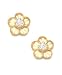 Children's 14k Gold Cubic Zirconia Flower Stud Earrings
