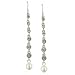 Tzarina Simulated White Pearl Drop Long Earrings