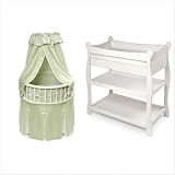 Elegance Round Sage Waffle Bassinet Set