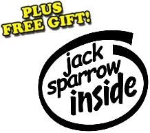 6" Jack Sparrow Inside Vinyl Sticker Decal [Die-cut, White] + Free Sticky Notepad