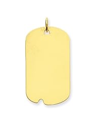 14k Plain .013 Gauge Engravable Dog Tag Disc Charm