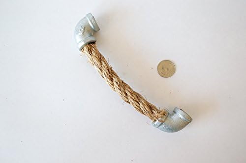 Large Rope Drawer Pulls - Right Galvanized Ends