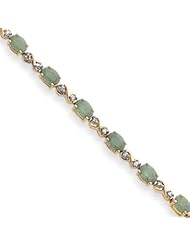 14k Gold Emerald & Diamond Bracelet