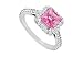 Pink Sapphire and Diamond Engagement Ring : 14K