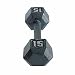 15 lb Grey Cast Iron Hex Dumbbell
