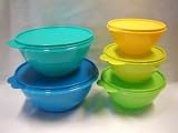 Tupperware Wonderlier 5 Pc Bowl Set in Blue Green Yellow