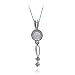 14k White Gold Created Opal and Diamond Pendant, 17
