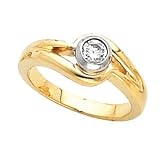 14K Two-Tone Gold Diamond Engagement Ring - 0.25 Ct., 0.50 Ct., 0.75 Ct. or 1.00 Ct.