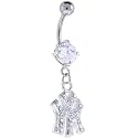 Crystalline Single Gem NEW YORK YANKEES Dangle Belly Ring