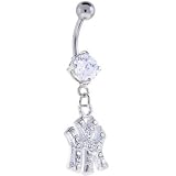 Crystalline Single Gem NEW YORK YANKEES Dangle Belly Ring