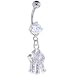 Crystalline Single Gem NEW YORK YANKEES Dangle Belly Ring
