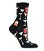 Hot Sox Women's Fun Drinks Crew Socks-1 Pair Pack-Happy Hour Cool & Funny Gifts, Cocktails (Black), Shoe Size: 4-10