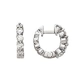 14k White Gold & Diamond Hoop Earrings (0.75ctw)