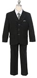 New 3 Button Black Specialty Suit ~ 5 Black/Silver (Sk M105B)