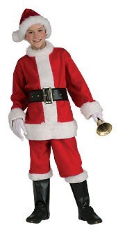 Santa Claus Suit Flannel Child Christmas Costume Size 810 Medium