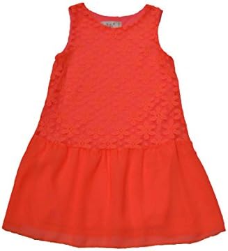 Lot Apparel Little Girls' Fashion Lace Chiffon Dress 6 Coral