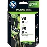 HP 98 Black Ink Cartridge in Retail Packaging, Twin Pack (C9514FN#140)