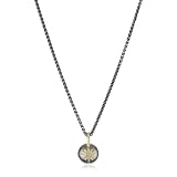 Mizuki Oxidized Silver Ball Necklace with 14k