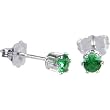 Sterling Silver 3mm Green (May) Cubic Zirconia Stud Earrings