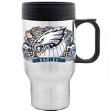 Philadelphia Eagles Stainless Steel 18 oz Beverage Travel Mug - NFL Football Fan Shop Sports Team Merchandise