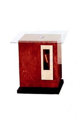 Glass Top Contemporary Inter Nightstand