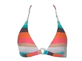 Hot Kiss Spumoni Banded Triangle Bikini Top W/ring (Large)