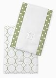 SwaddleDesigns Baby Burpies 2-pc. Set - Sage Mod Circles