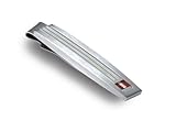 IMAGE OF Tonino Lamborghini Corsa Collection Stainless Steel Tie Clip with Red and White Crystal Stones