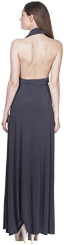 S Fashion Women's Long Convertible Wrap Dress One Size Fits 0-12- Gray