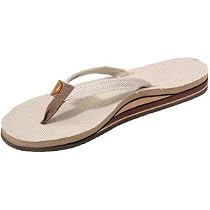 Womens Rainbow Sandals Womens Hemp Double Stack Narrow Strap
