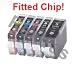 CLI8 / PGI5 WITH CHIP - 5 pack Canon Compatible Ink Cartridges for Canon Pixma iP4200 iP4300 iP4500 iP5100 iP5200 iP5200R iP5300 MP500 MP530 MP600 MP600R MP610 MP800 MP800R MP810 MP830 MP960 MP970 9000 - CLI-8 / PGI-5 (Contains: any comnination of CLI-8C, CLI-8Y, CLI-8M, CLI8-BK, PGI-5BK) - Latest Chip Installed, Ready For Use, No Fuss!