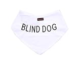 BLIND DOG White Dog Bandana quality personalised embroidered message neck scarf fashion accessory Prevents accidents by warning others of your dog in advance