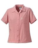 IMAGE OF Columbia Snook Jacquard Print Women's Button Down Short Sleeve Shirt C7127 pink Medium