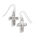 Reversible Plain and Filigree Design Cross Earring