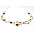925 Silver Multi Colour Amber Collarette In 17 By TOC