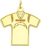 14K Gold NFL San Diego Chargers Football Jersey Charm