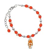 31doz nTFzL. SL160  Hot Orange Open Plumeria Flower Flip Flop Orange Czech Glass Beaded Charm Bra...