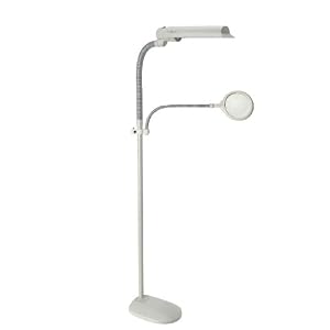Ott-Lite W9437T 18-Watt TrueColor Easy View Craft Floor Lamp, Dove Grey