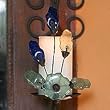 Iron and glass wall candleholder, 'Ivy Revival'