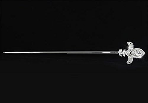 Silver Austrian Crystal Pageant Party Costumes King Men's Scepter Wand