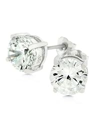 Clear Silver Round Studs 6.25 Earrings