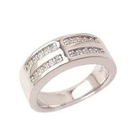 【クリックで詳細表示】[ミー]me. ピンキーリング SV925 ワイドクロス ピンキーリング (プラチナコーティング) 5号 95-2315-5