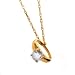 10K YG April Birthstone Small Ring Charm-White Topaz