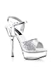 5.5 Inch Stiletto Heel Women'S Size Shoe With 1.5 Inch Silver Multi-Glitter Platform