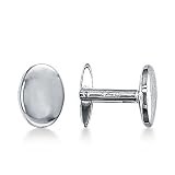 Sterling Silver Shinny Oval Cuff links.