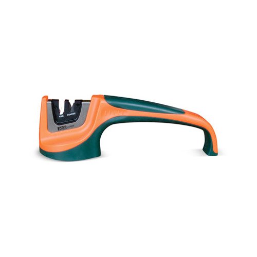 AccuSharp Pull-Through Knife Sharpener, Handheld, Blade Sharpener, Repair, Restore, and Polish Blades, Portable Multi-Tool Sharpener, Orange/Green