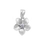 Plumeria Pendant with Tanzanite in 14K White Gold - 13mm